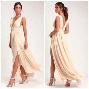Lulu’s Heavenly Hues Cream Maxi Dress
